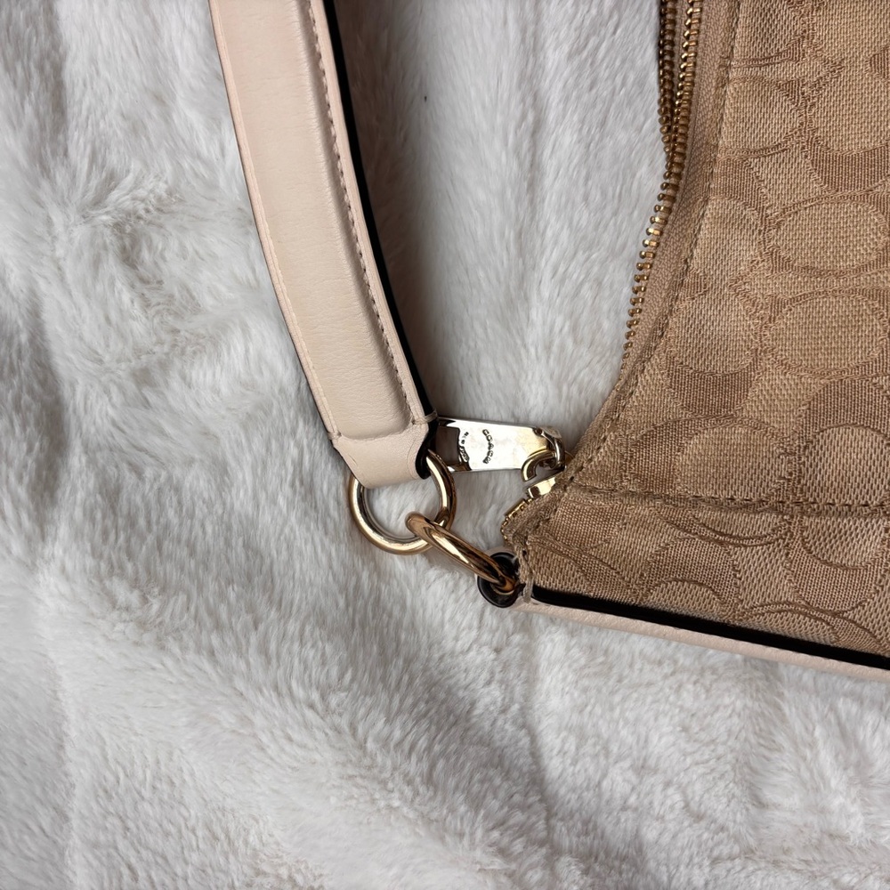 Coach Celeste Hobo Bag | Signature Canvas Khaki Beige | F58284 Shoulder Bag - Picture 3 of 8